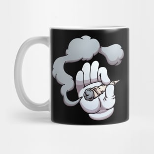 Cartoon Hand Holding A Joint Mug